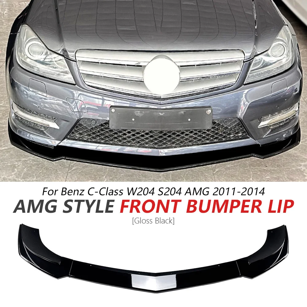 

Front Bumper Lip For Benz C-Class W204 S204 AMG 2011-2014 Glossy Black Bumper Lip Spoiler Front Lip Accessories Car Update