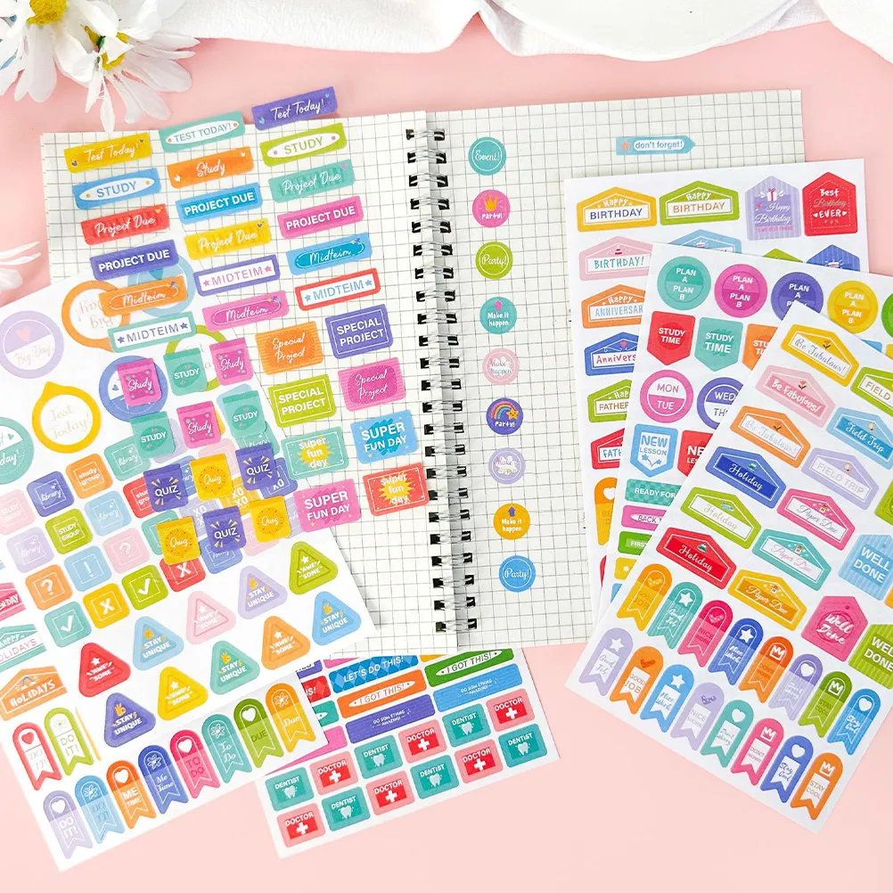 16 Sheets Stickers Month for Planner Aesthetic Scrapbook Functional Diary Journal Daily