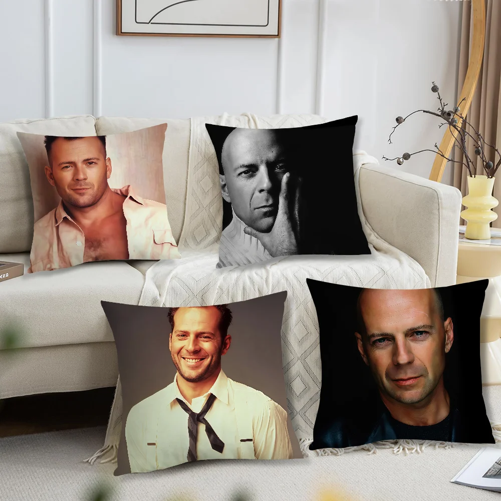 B-Bruce W-Willis Cushion Cover For Pillow Printing Sofa Decoration Home Car Room Coffee Shop Office Nordic Simplicity
