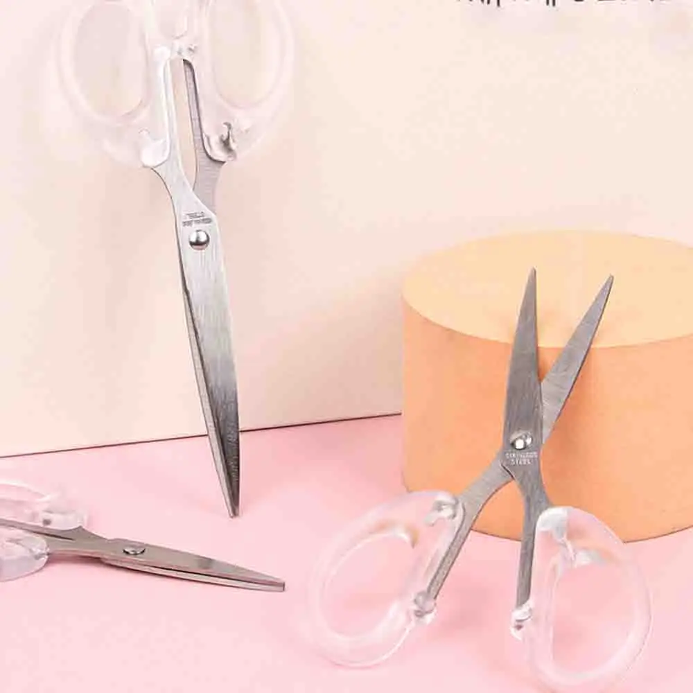 Ins مقص مكتب بسيط حساب يدوي شفاف مقص يدوي محمول قطع الورق الفنية للطلاب #5