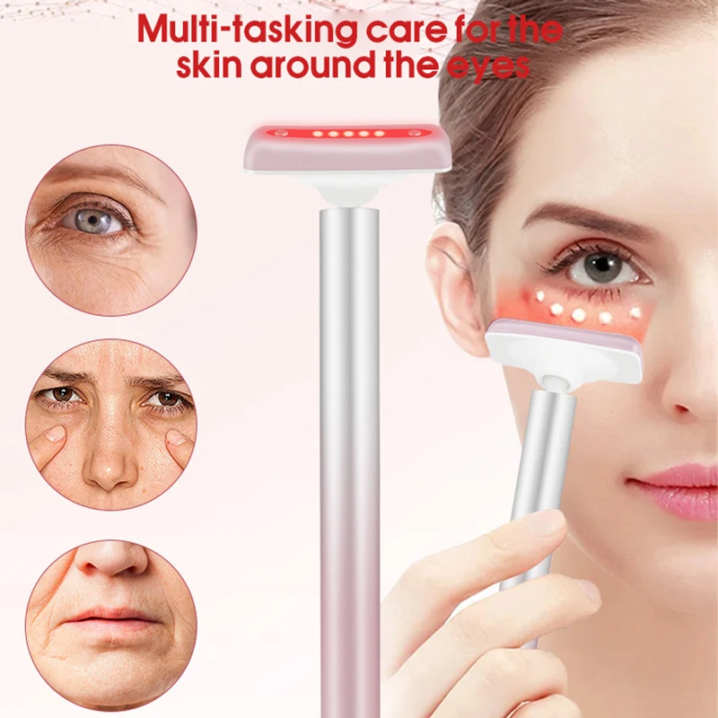 EMS Oogmassage-instrument Microstroom Verwarming Trillingen Nek Anti-aging Rimpel Gezichtslift Massage-instrument Gezichtsbehandeling