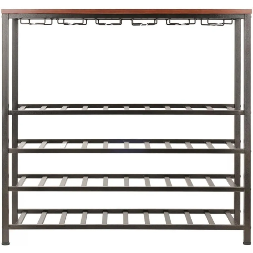 Weinlager aus Holz, Antikbronze, 30,5 cm B x 30,5 cm H x 35,02 Zoll T