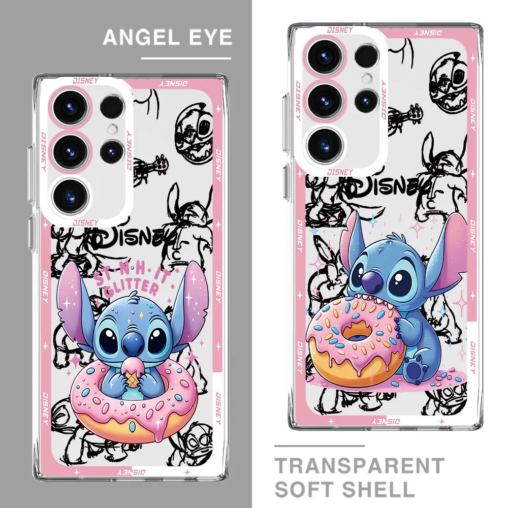 Disney Stitch Lovely Case for Samsung Galaxy S21 S24 Ultra S22 Plus S23 FE S20 FE S21 Ultra S23 Cover Transparent Soft Coque 