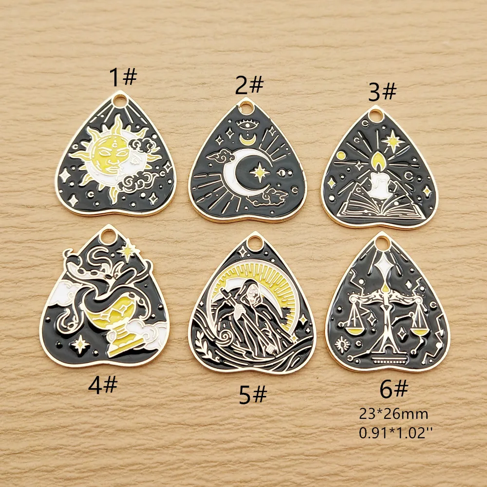 10pcs Tarot Sun Moon Witch Jewelry Charms Diy Making Accessories Earring Keychain Bracelet Pendant Alloy Metal Gold Plated