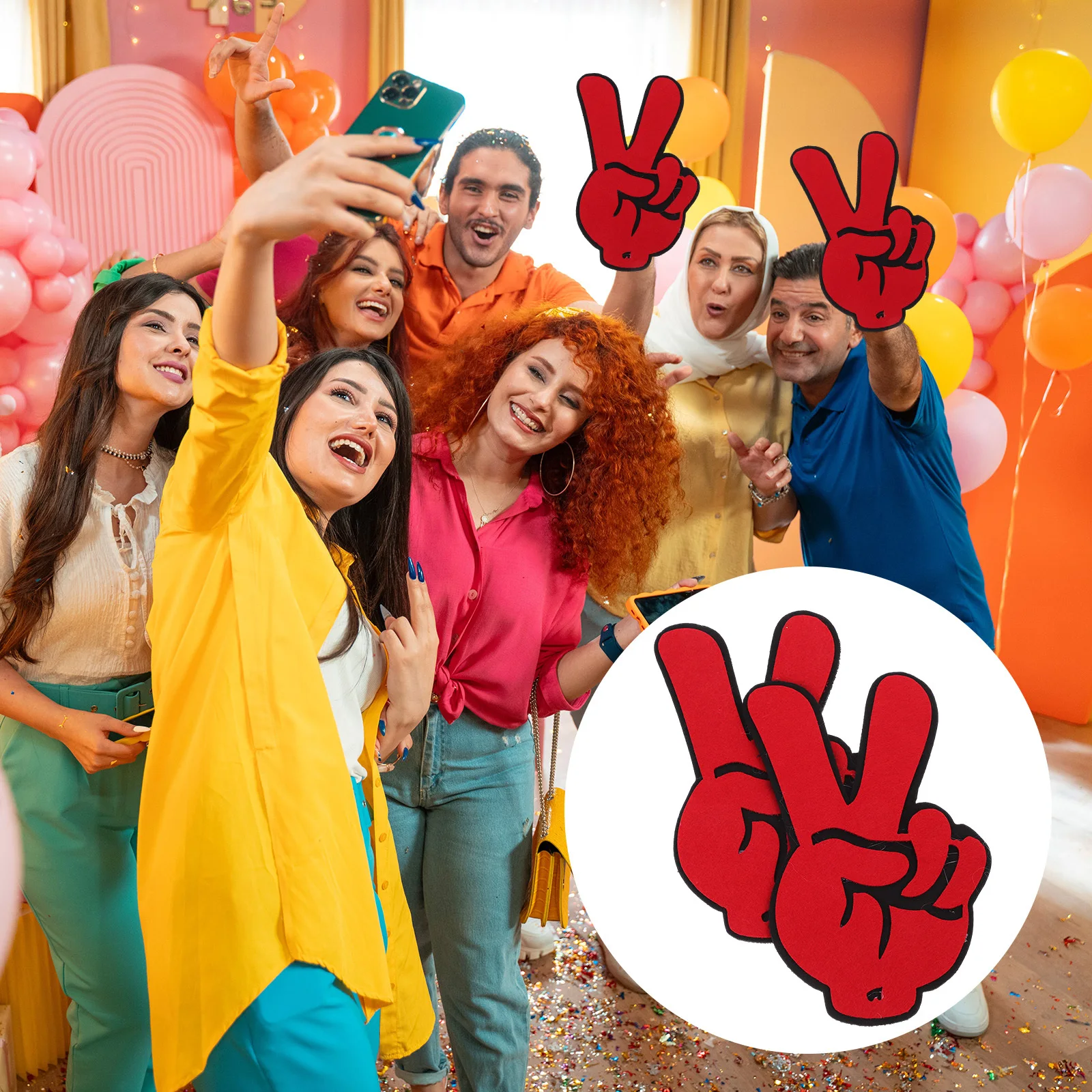 2 قطعة النصر اليد لفتة الدعامة لينة ورأى القماش التشجيع إصبع للرياضة حفلة الهتاف فريق الروح الأنشطة #6