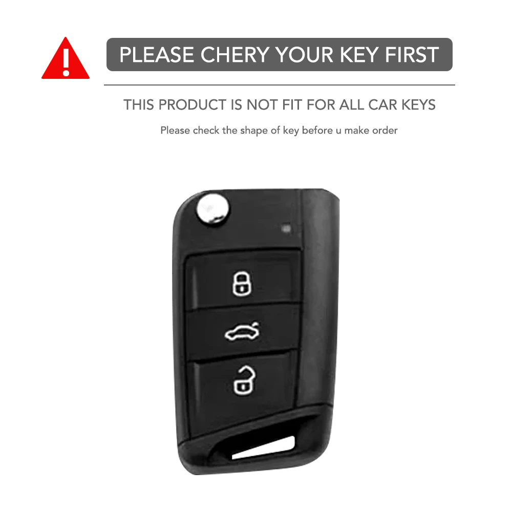 Key Case Cover for VW Golf 7 GTI POLO Touran Tiguan Skoda Octavia Rapid Kodiaq Fabia Seat Ibiza Leon Ateca Arona T-Cross T-Roc