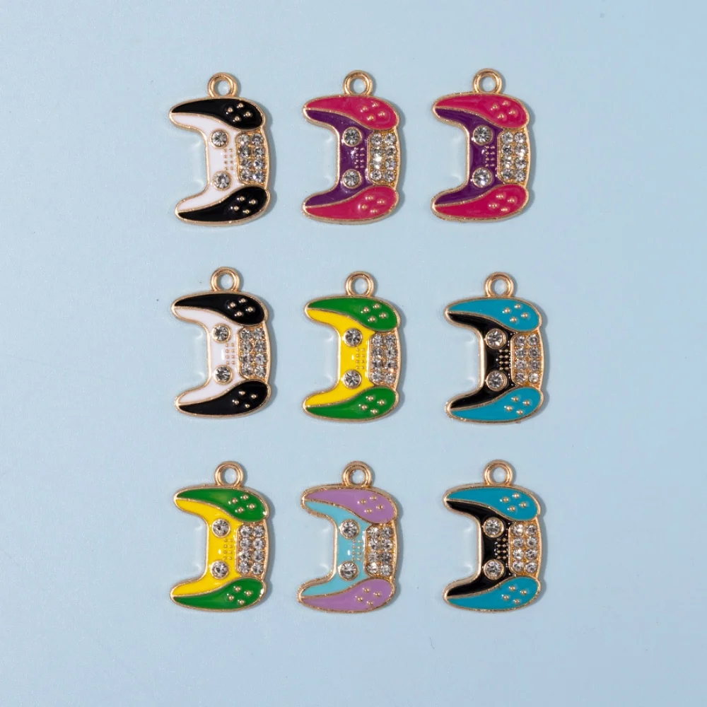 10Pcs Random Color Game Controller Enamel Charm for Jewelry Making Earring Pendant Bracelet Necklace Handmade Accessories ﻿