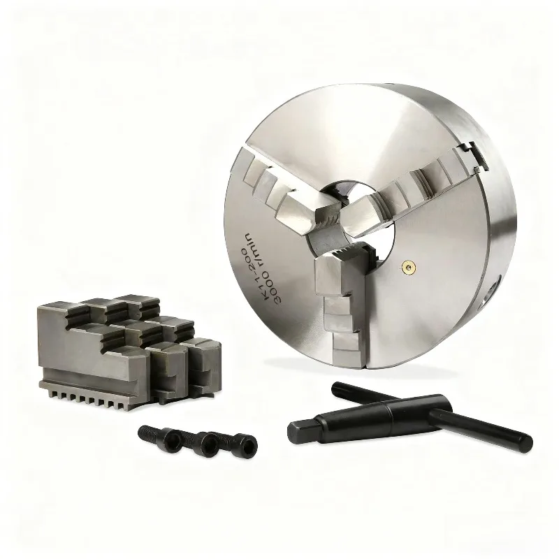 K11-125/130/160/200/250 (4.92/5.12/6.3/7.87/9.84ft) 3Jaw Self-Centering Lathe Manual Chuck For Mechanical Lathe For Wood Process