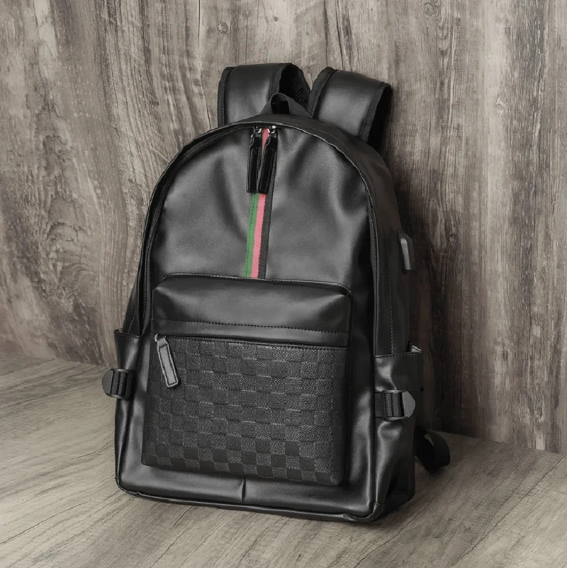 New Fashion Plaid Designer Travel Backpacks Men Women\'s High Quality Leather Shoulder Bags Large Capacity School Bag Backpack