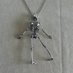 13cm Skull Necklace Fashion with Skeleton Pendant Necklace A Necklace with Limbs That Can Be Moved and Manipulated Like A Doll