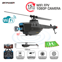 C128 RC Helicopter 2.4G 6G System 4CH Remote Control 1080P Camera Wifi FPV 6-Axis Sentry Drone RC Helicopter Toy for Adult