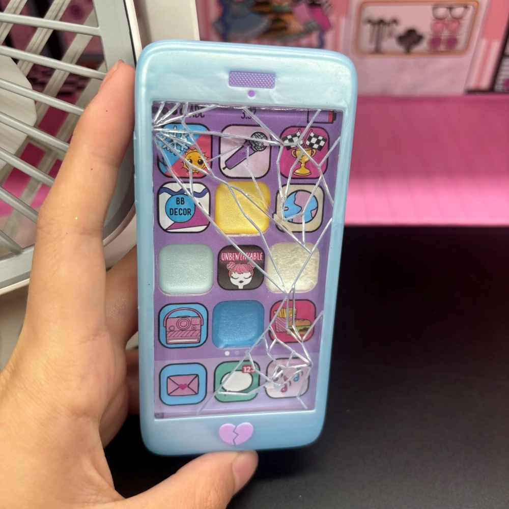 Caja de maquillaje de modelo de teléfono móvil de muñeca LOL, accesorios de colección de bricolaje, decoración de casa de juegos de niña, juego de