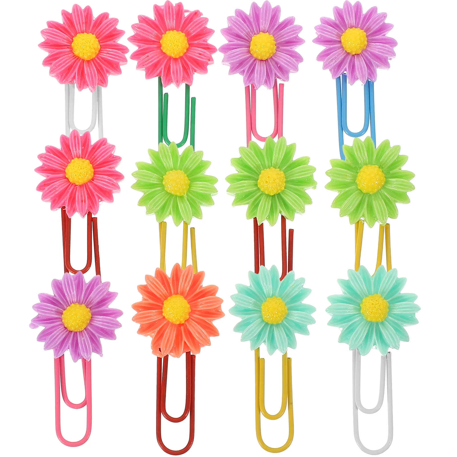 

12 pcs Flower Bookmark Paperclips Metal Marking Small Decorative For Scrapbooks Notes Wedding Office Home Use Floral Clip Gift