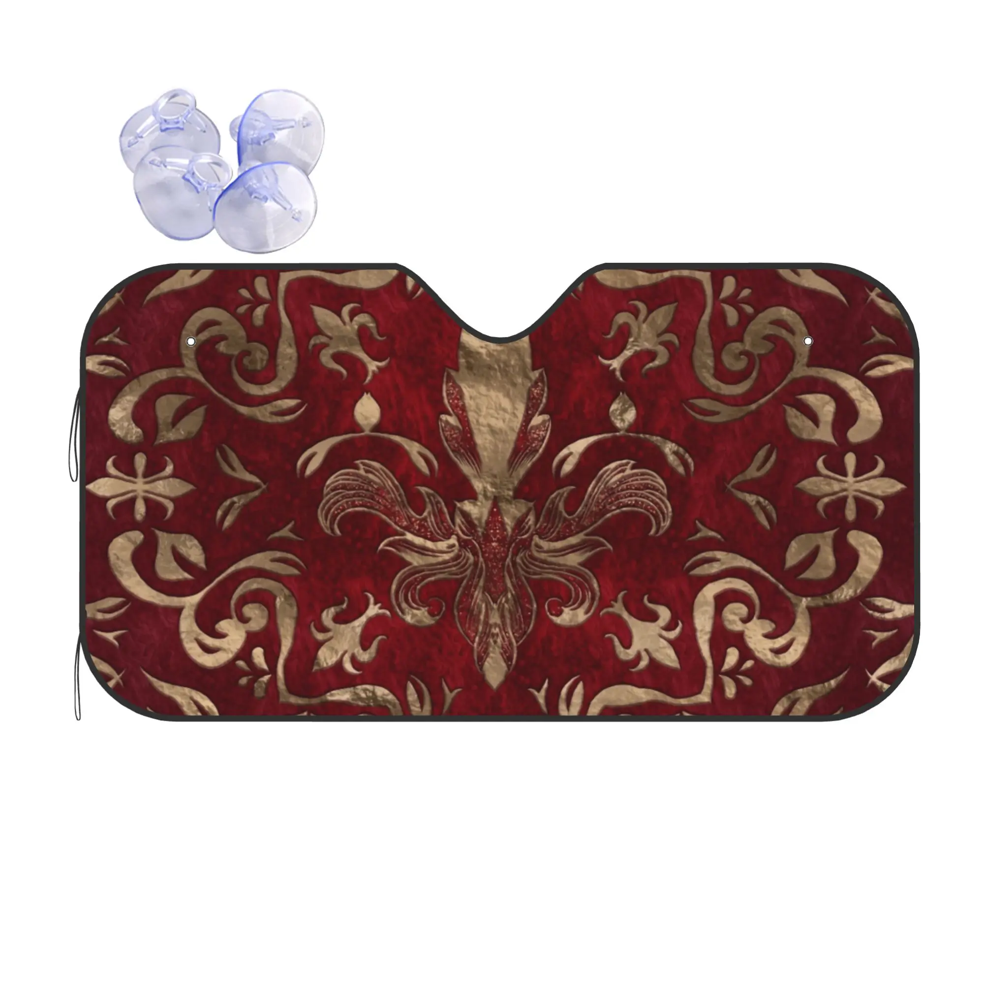 Fleur De Lis Lily Flower Car Front Window Sun Shade Heat Insulation Cover Portable UV Protection Covers Car Solar Protection