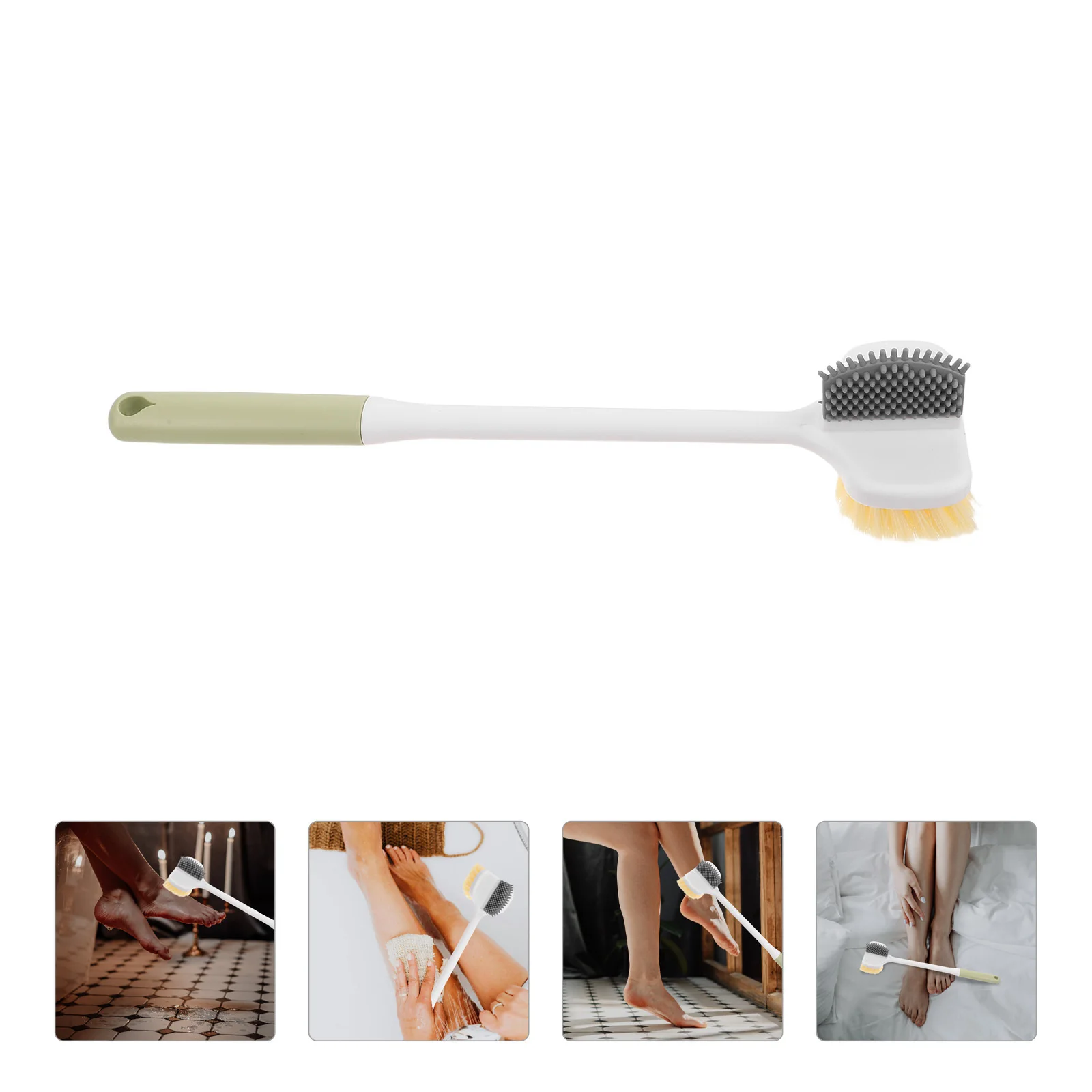 

Foot Scrubber Soft Bristle Dual-Sided Long Handle Toe Cleaning Brush Shower Skin Exfoliator Foot Washer Bath Scrubber