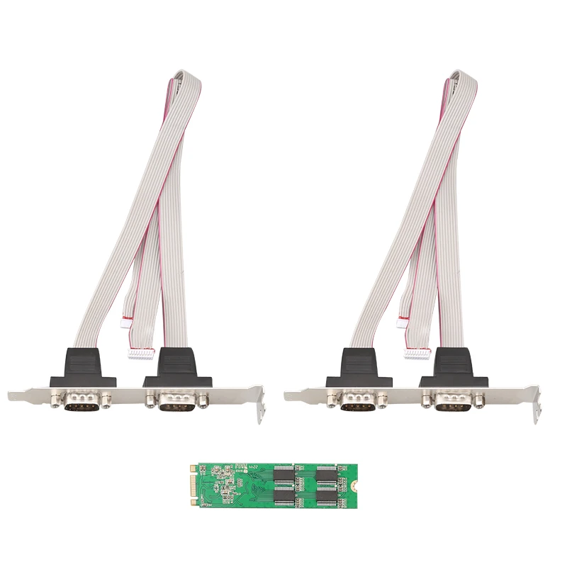 Tarjeta de expansión de puerto serie M.2 a 4 4S DB9 RS232 Aplicación de llave M&B Ranura M.2 ASIX/AX9900