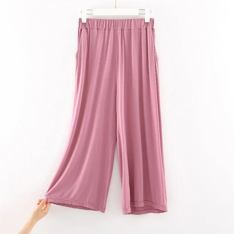 Fdfklak Large Size Women Sleepwear Pant Loose Cotton Spring Summer 3/4 Length Pajamas Pants Lounge Wear Home Pantalones Female
