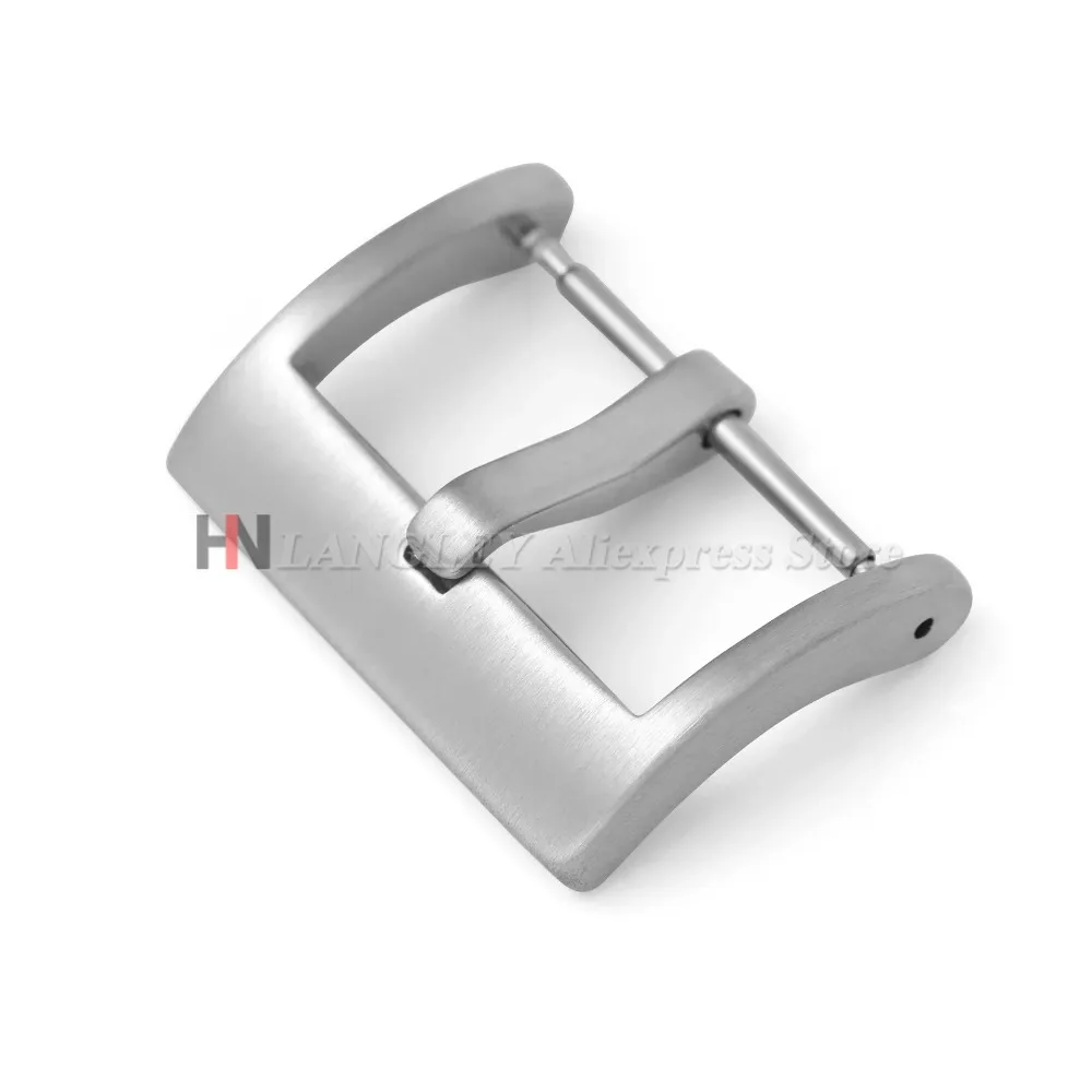 304Stainless Steel Strap Buckle Matte/Polished Solid Watch Band Buckle 16/18/20/22mm Leather Silicone Wristband Buckle with Pins