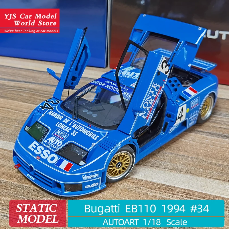 

AUTOART 1:18 Bugatti EB110 24HR Le Mans Racing 1994 #34 Коллекционная модель автомобиля, подарочные части для друзей