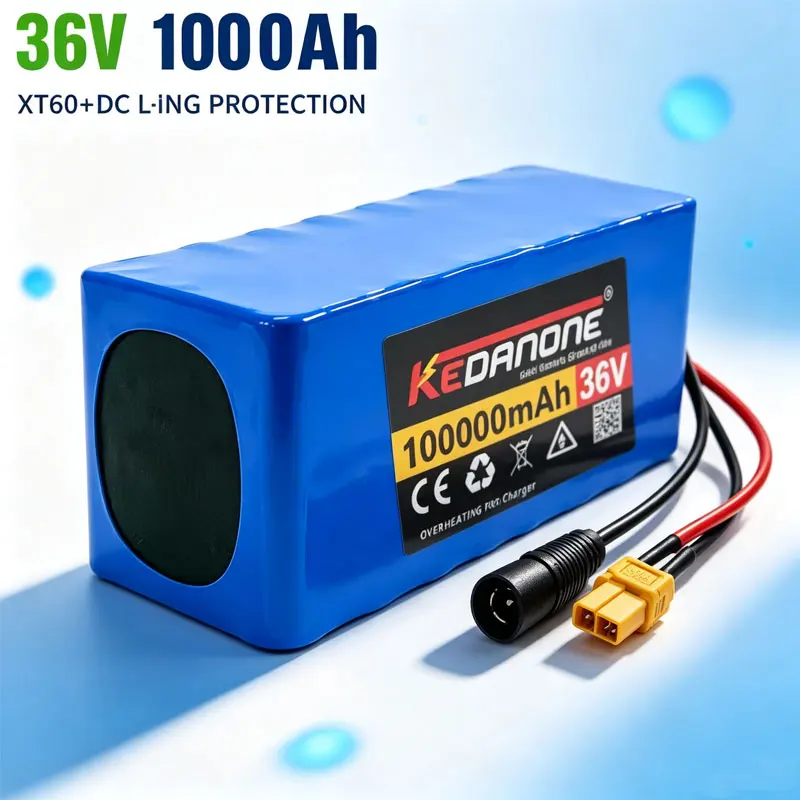 Monopattino elettrico 10S4P, batteria al litio da 100000mAh 36V, pacco batterie 18650, batteria per monopattino elettrico 36V 100Ah, batteria per monopattino elettrico 36V