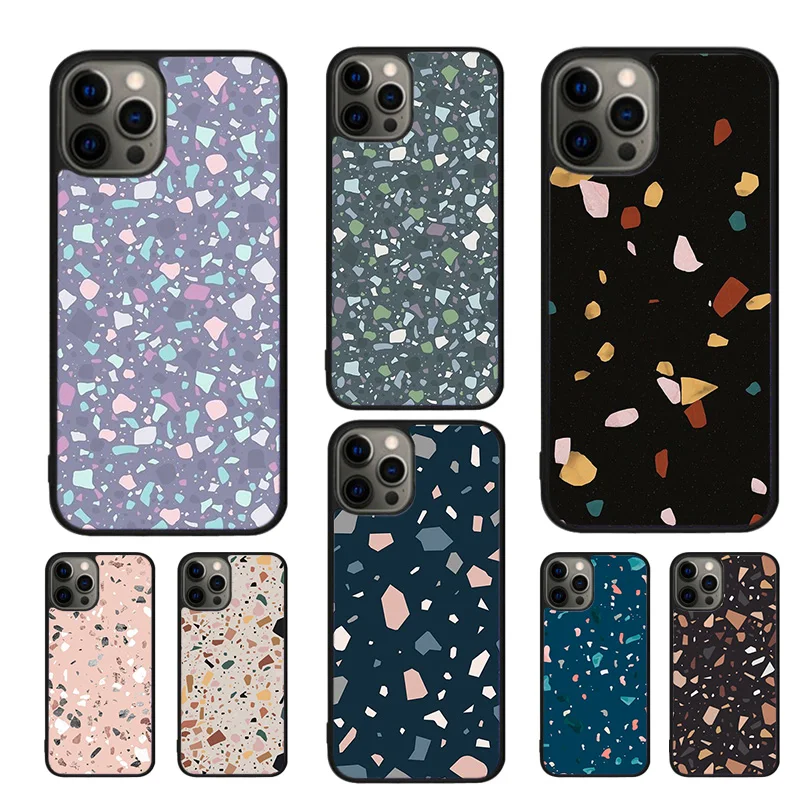 Terrazzo Abstract Tortoise Phone Case For iPhone 16 15 14 11 12 13 mini Pro  XR XS MAX Plus coque Cover Shell