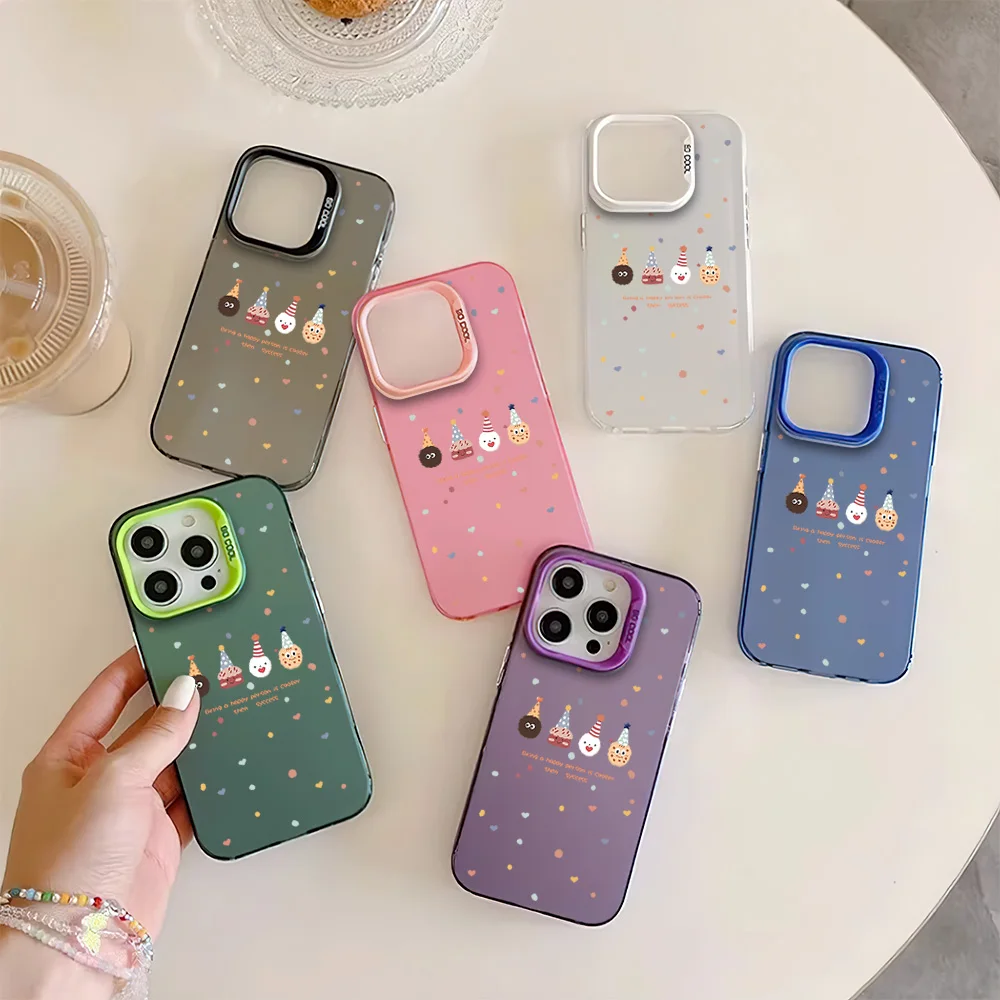 Cute Cookies Funny Phone Case for iPhone 12 11 13 14 15 16 Max Pro Plus Laser Cover