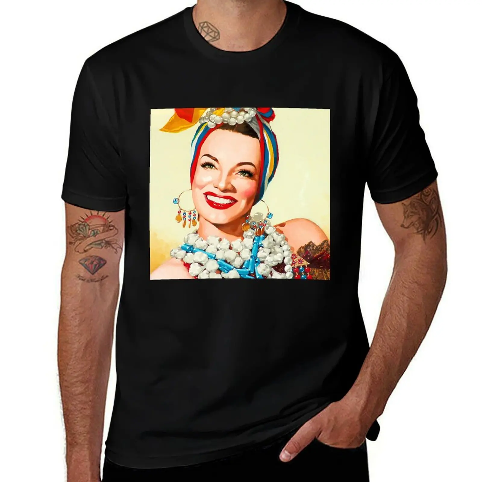 Painting of Carmen Miranda T-Shirt Plus Size Comfort Fit Tee T-Shirt