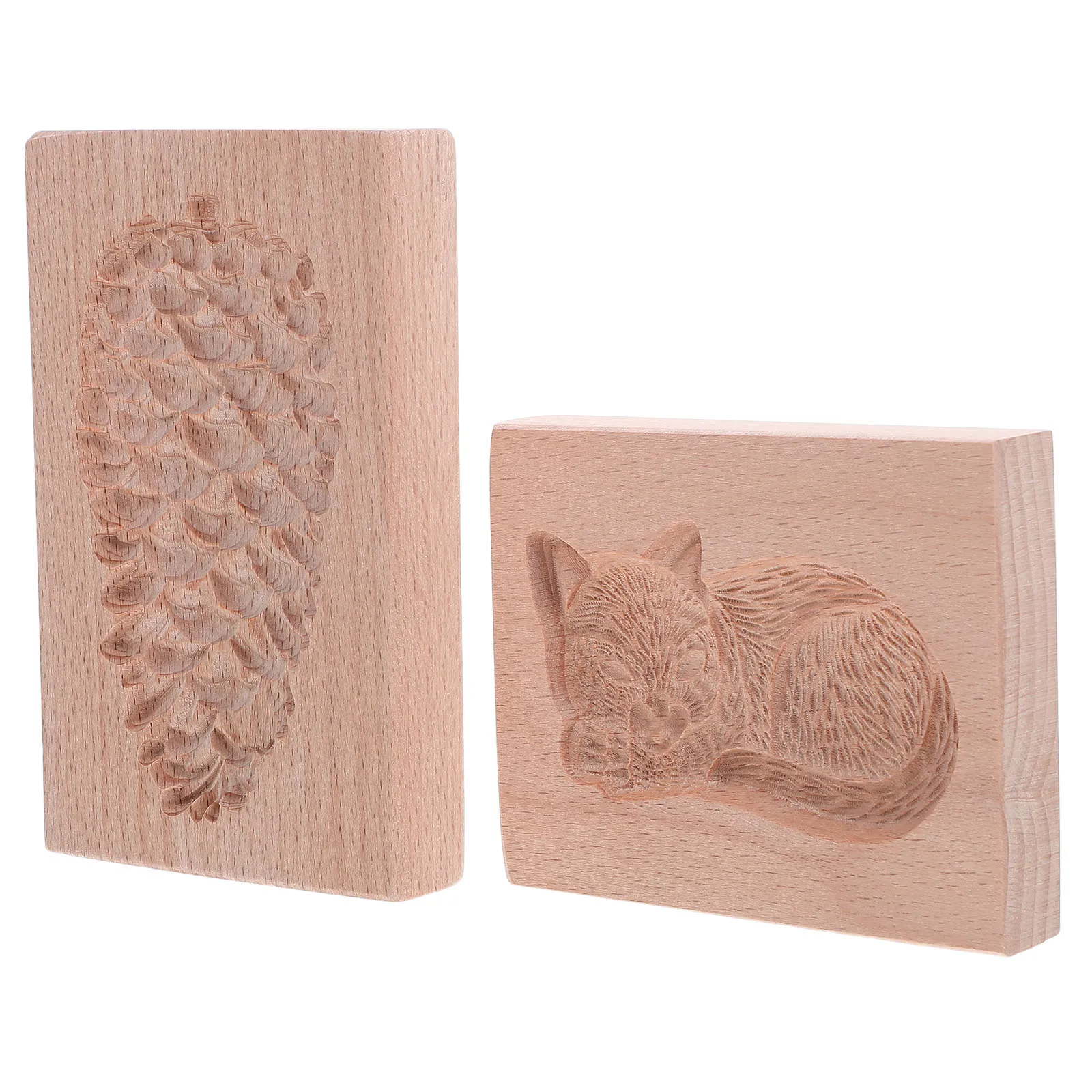 

2 Pcs Wooden Cookie Cutter Biscuits Baking Molds s Cookies Tool Mould Butter Press