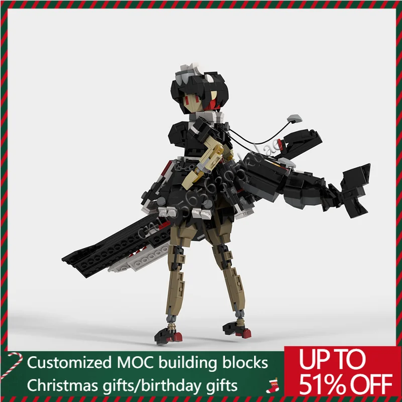 

8969, детали MOC Mecha Style, крутой костюм горничной, модель персонажа, настройка, сделай сам, черно-коричневая серия, коллекционные подарки на день рождения