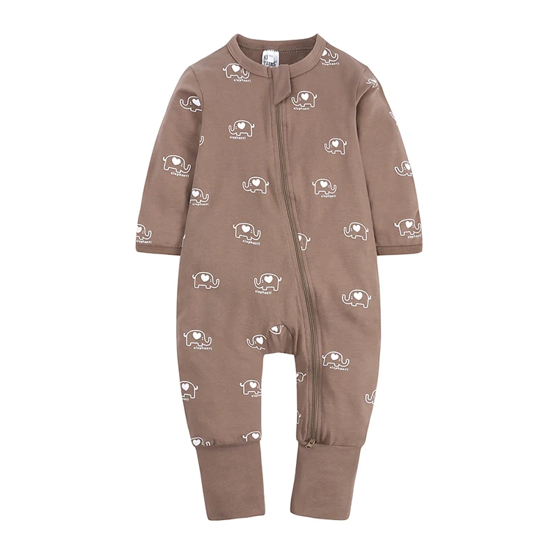 Frühling Langarm Baby Strampler Neugeborenen Overall Kleinkind Junge Mädchen Baumwolle Weiche Onesie Pyjamas Doppel-reißverschluss Body Herbst Kleidung – Detail 2