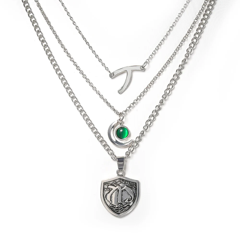 Hope Mikaelson Layered Legacies Necklaces Wishbone Crest Pendant Clavicle Chain Girl Cospaly Jewelry GIft 3 Necklace Set