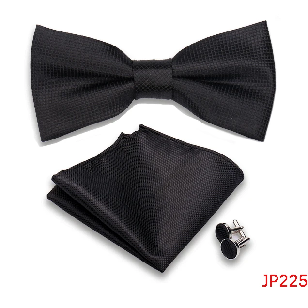 Klassische Herren Fliege Taschentuch Manschettenknöpfe Set Jacquard Fliege für Mann Hochzeit Business Schmetterling Knoten Geschenk Mann Zubehör – Detail 27