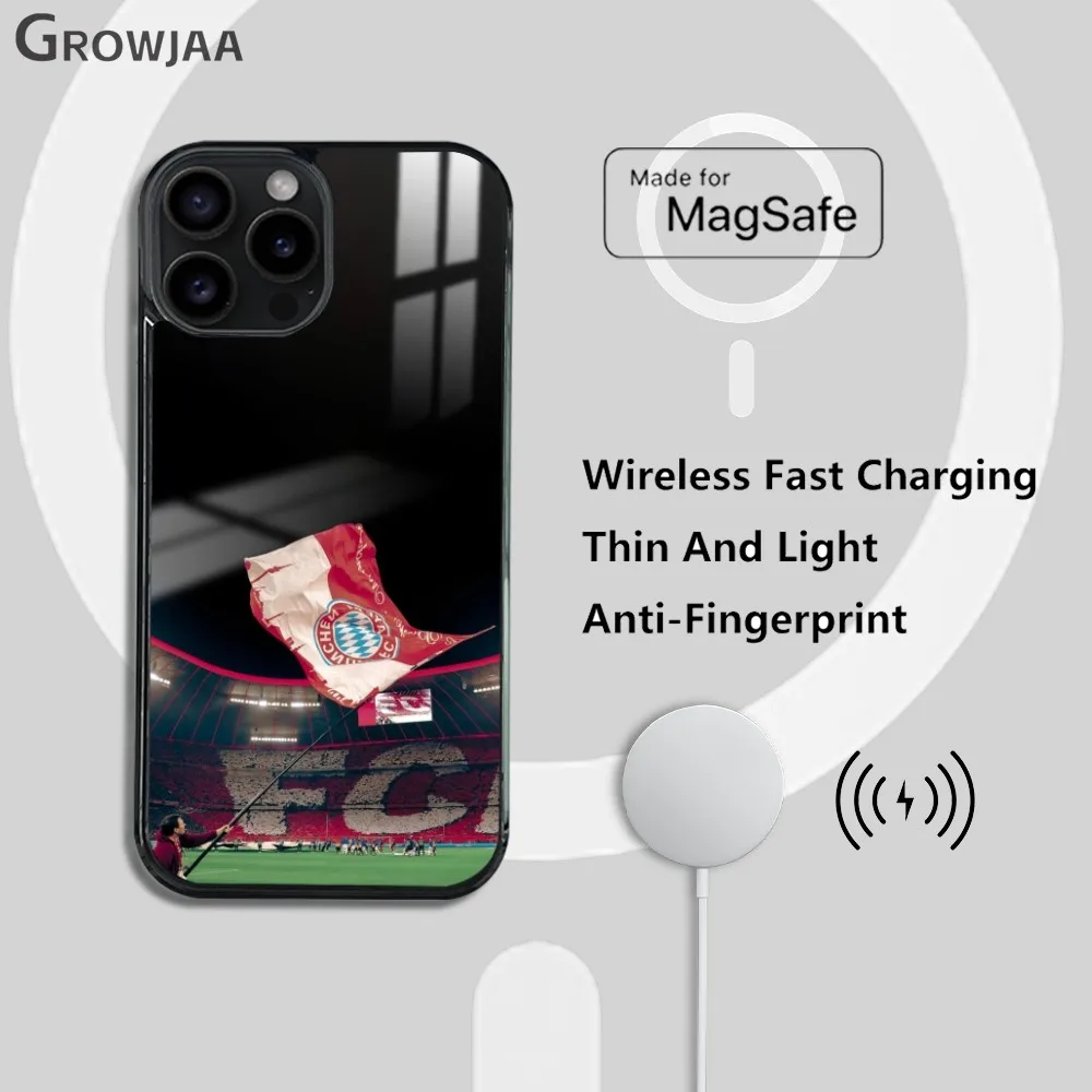 Football B-bayern Phone Case Magnetic For IPhone 16 15 14 13 12 11 Pro Max Plus Mini Magsafe Wireless Charging Cover