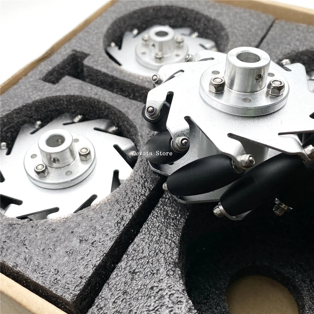 Omni Metal mecanum Wheel、全方向性、カップリング付きDIYインテリジェント車両、100mm、セットあたり4輪