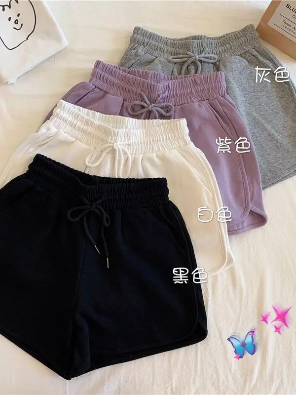 Pantaloncini Elasticizzati Taglie Forti a Vita Alta, Larghi ed Elastici, Casual per Casa, Estivi, Stile Coreano, Morbidi e Rilassati