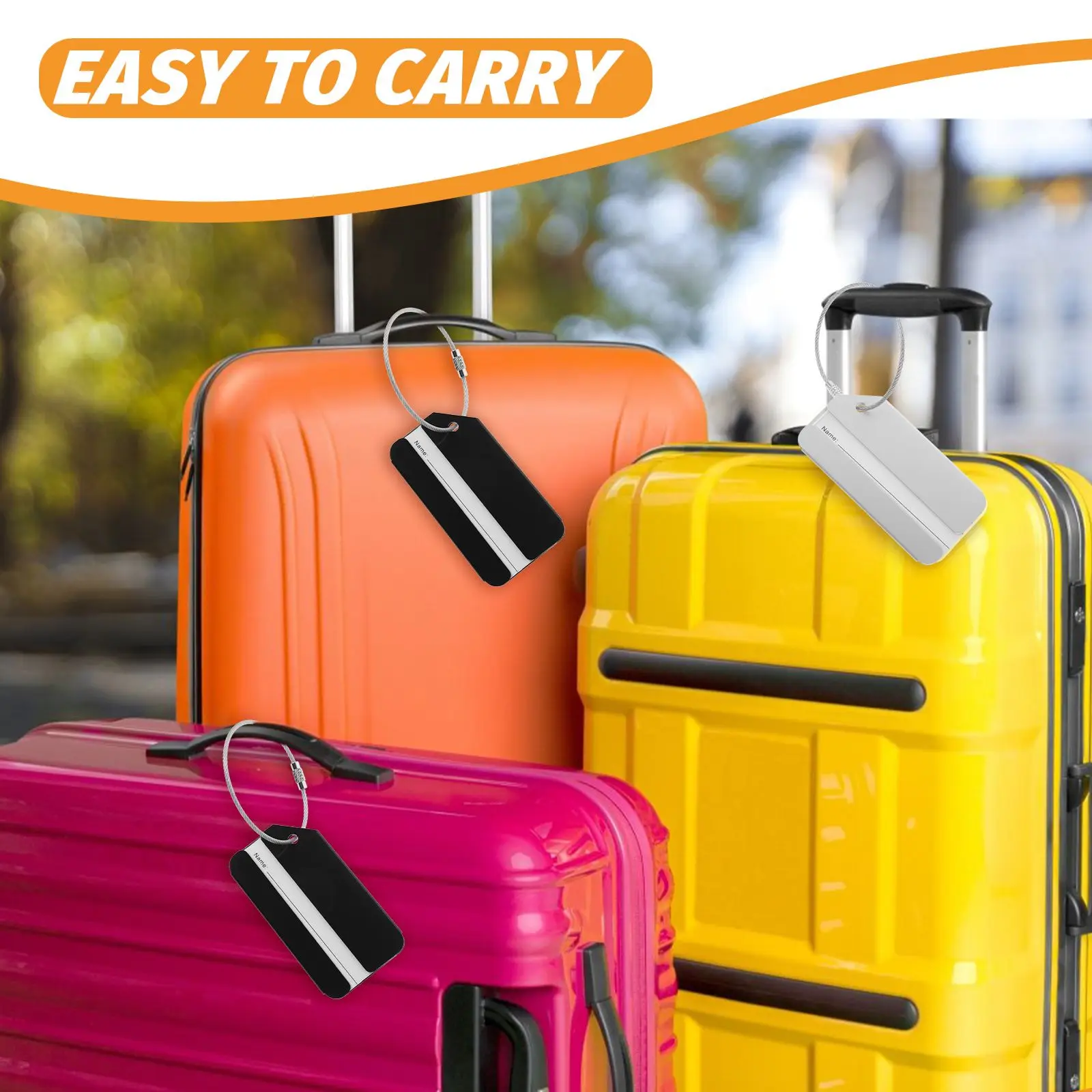 2 個アルミ金属スーツケース識別子 8 × 4 手荷物タグ 2 センチメートル荷物スーツケース識別子タグ旅行手荷物名ラベル