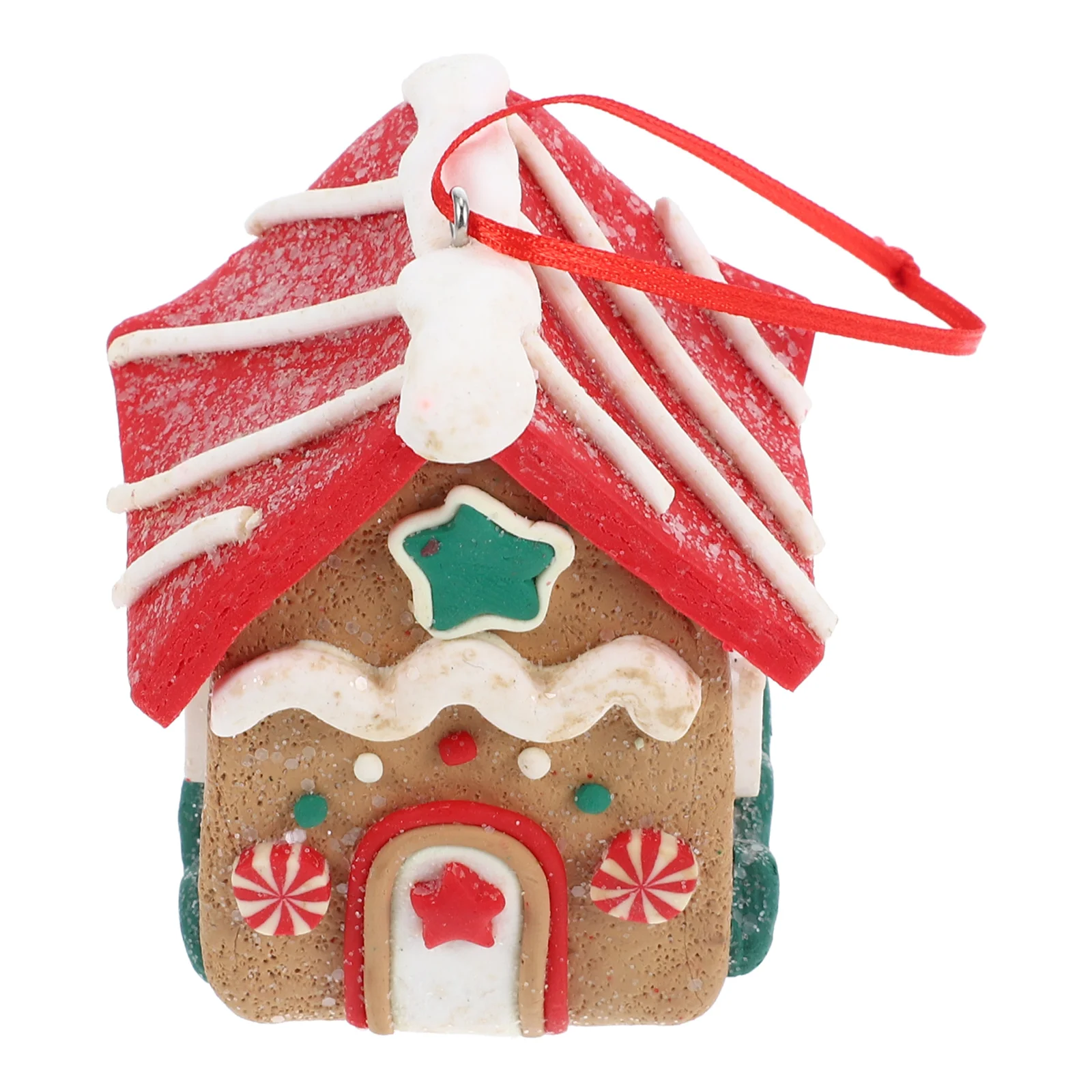 

Exquisite Christmas Small House Hanging Decoration Handmade Clay Craft with Fine Detail for Tree Holiday Indoor Decor