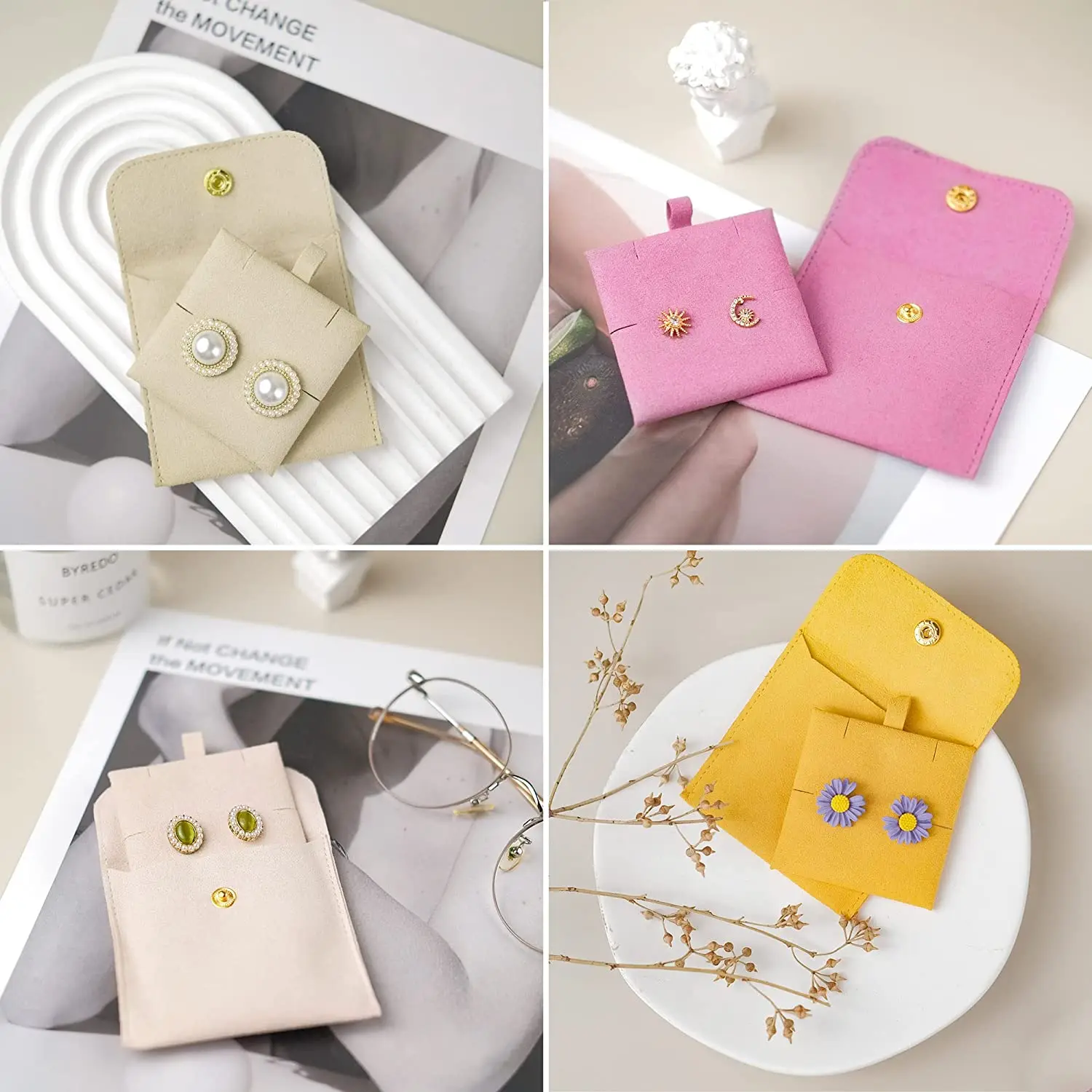 1pcs 6x6cm Jewelry Display Holder Square Microfiber Card Board for DIY Necklace Earrings Studs Inner Bracket Wholesale