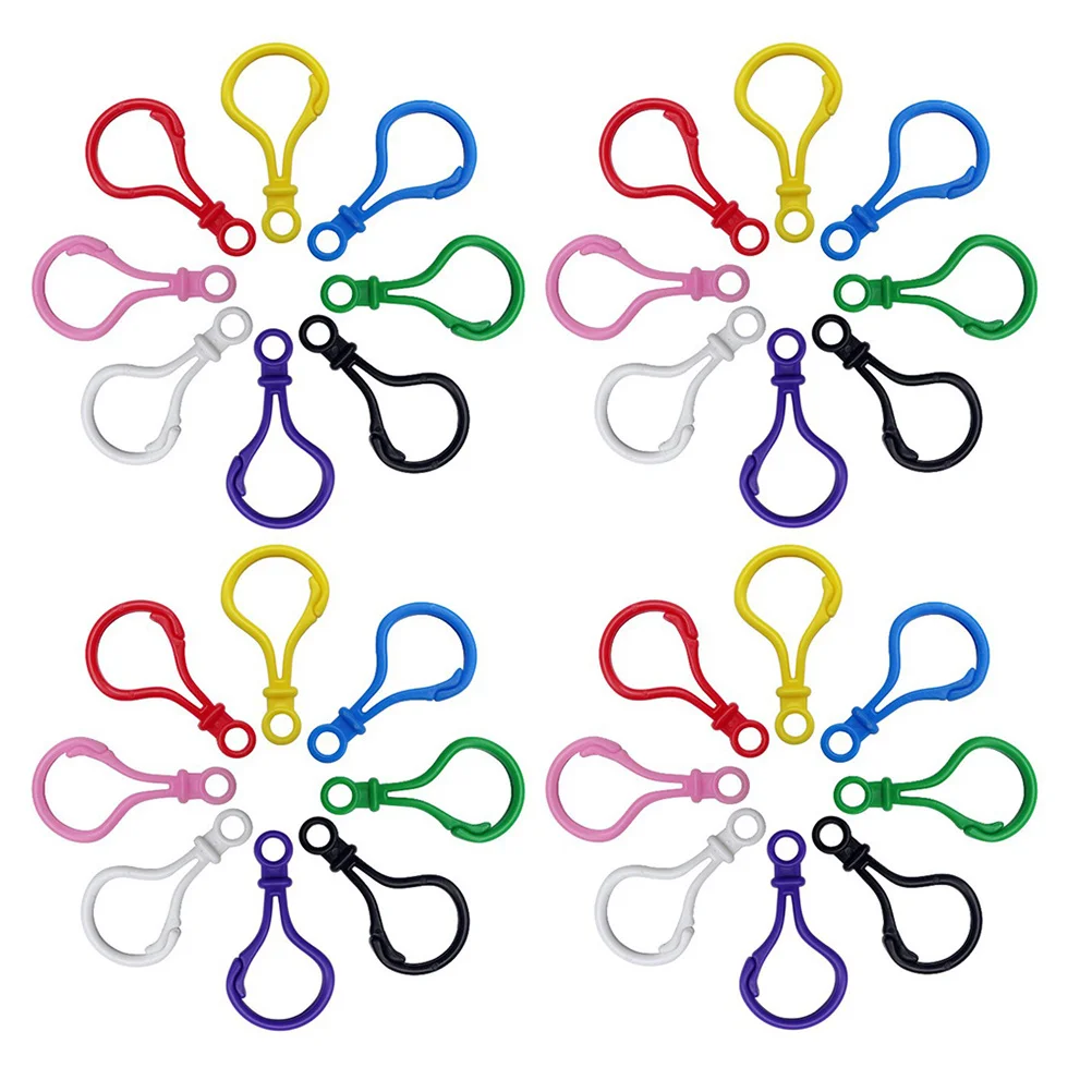 100 Pcs Keychains Color Light Bulb Buckle Rings Lobster Clasp for Crafts Keyrings Bulk