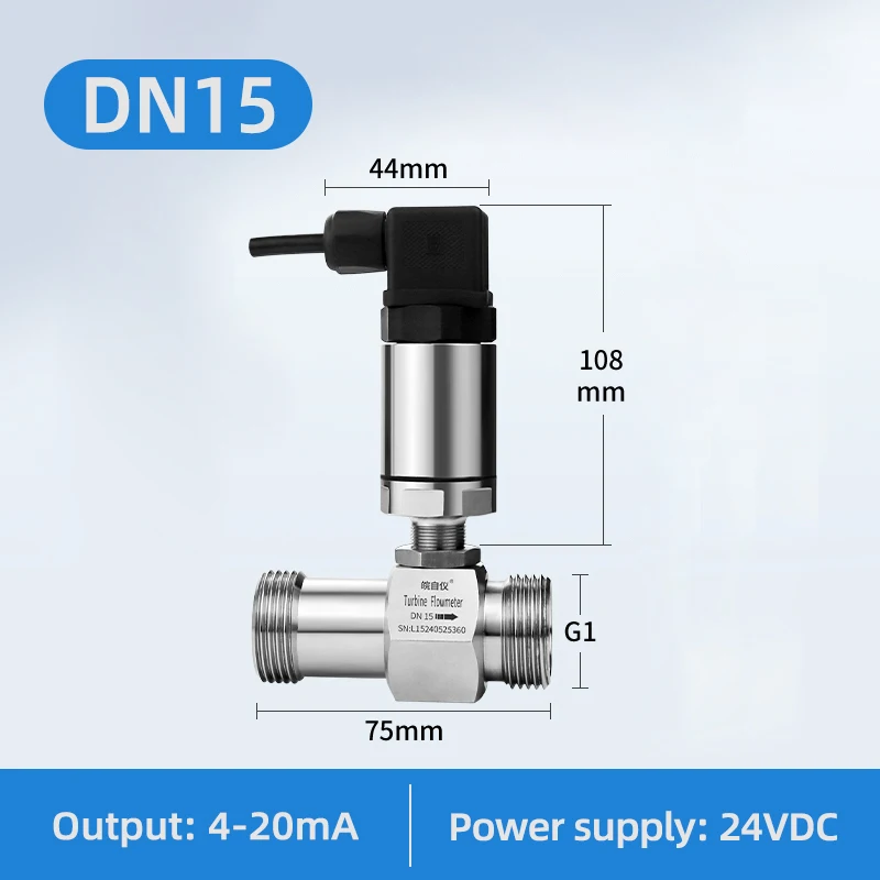 

In stock Customizable 2\" & 1\" Inch Thread Connection Water Turbine Flowmeter for Gas Oil Liquid Air-OEM Friendly