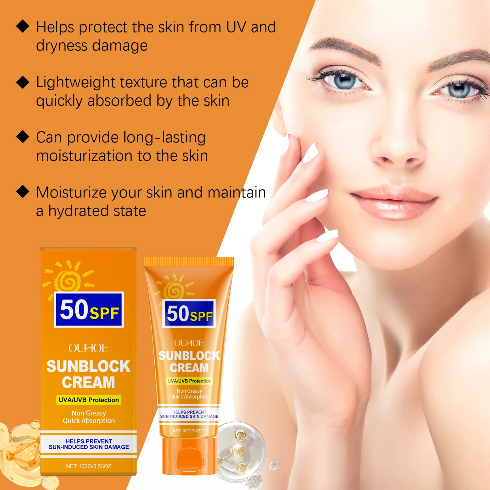 SFP50 Invisible Sunscren For Face Body Broad Spectrum Harsh Sunlight Protection Hyaluronic Moisturizing Mess-Free Sunb1ock