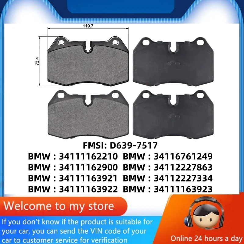 For BMW 728i 728iL 730d 730iL 735i 735iL(E38) 840Ci(E31) Front Brake Pads/Auto Parts -60005