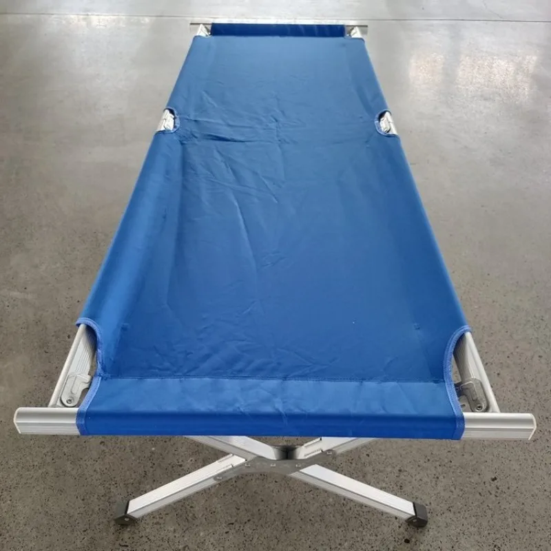 Portable canvas emergency folding bed Fire rescue aluminum alloy camp bed Thickened two-fold simple disaster relief bed