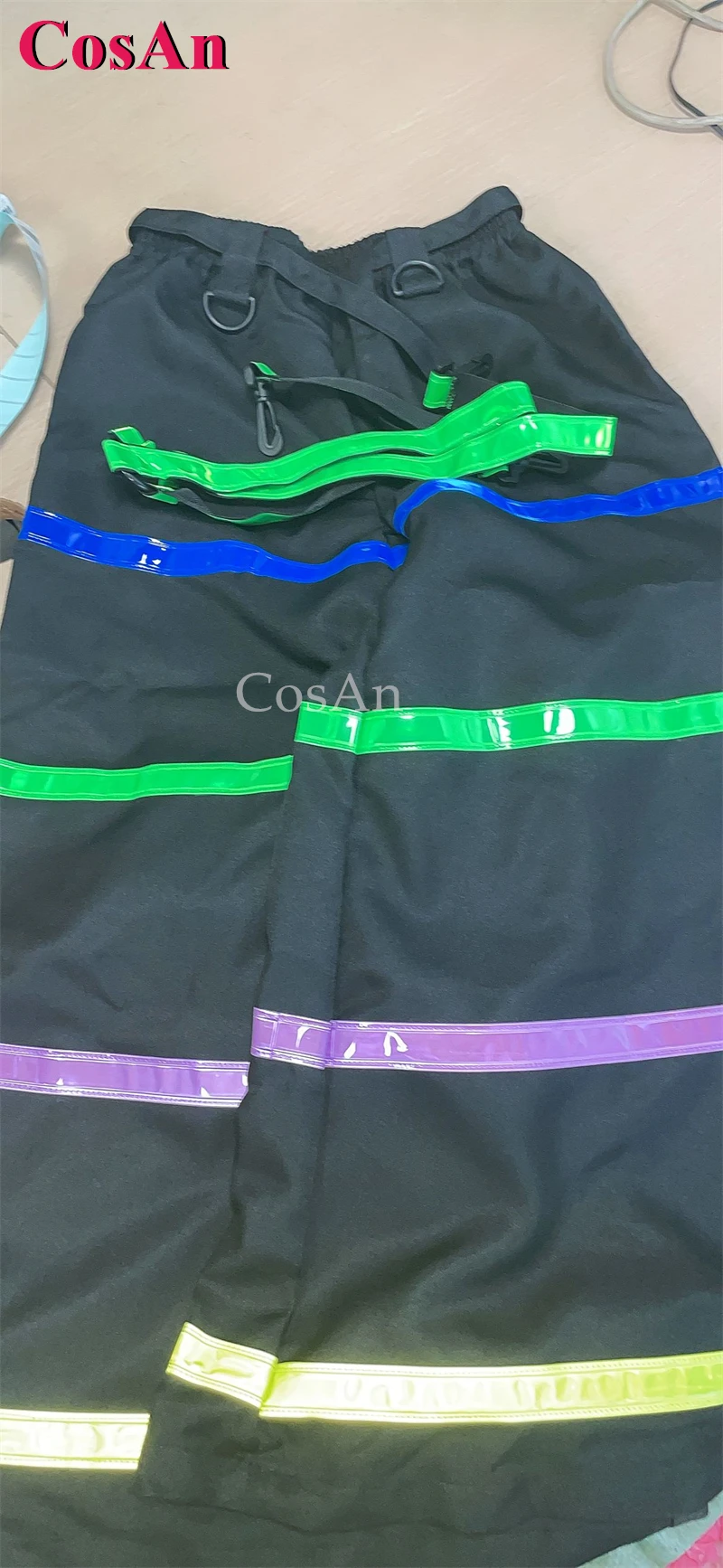 CosAn أربعة ألوان المشارب AUS نمط شبح الرقص السراويل ملبورن خلط السراويل جرس قيعان تأثير عاكس بنطلون للجنسين