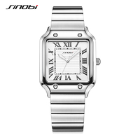 SINOBI New Arrival Men's Quartz Watches Top Luxury Stainless Steel Man's Watches Luminous Hand Male Clock Hotsales часы мужские