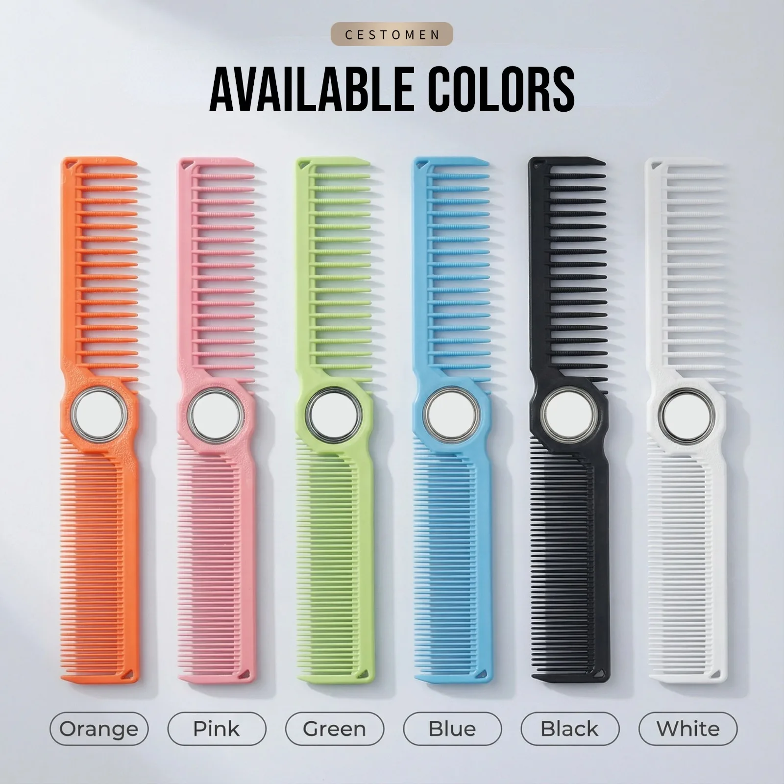 1 Stück Neuer Pro Fidget Spinning Barber Fade Haarschneidekamm für Männer und Frauen, Doppelseitiger Breit-Feinzahn-Friseurkamm, Styling-Werkzeug – Detail 13