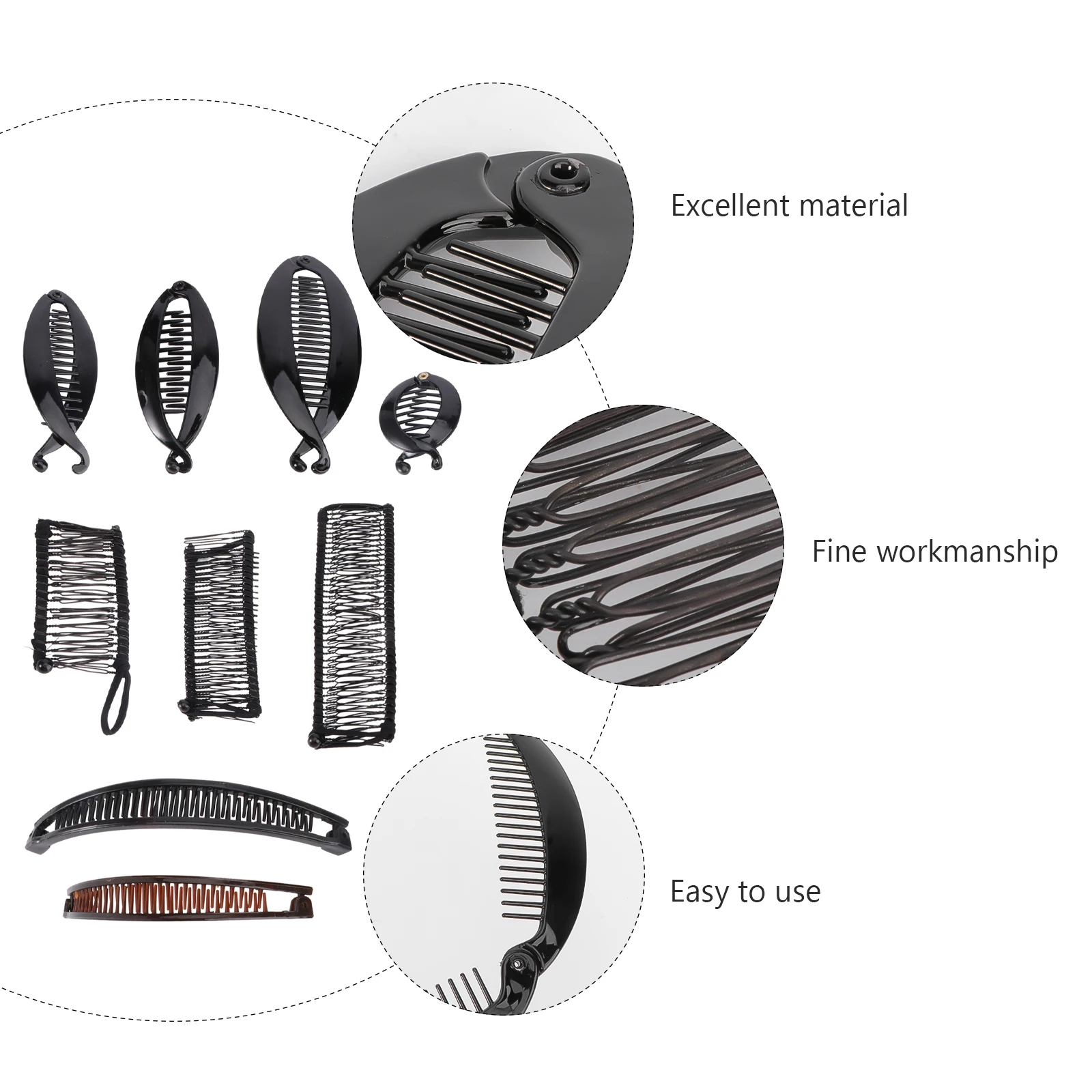 

9pcs Plastic Hair Clips Banana Hairpin Fish Shape Hairpins Creative Hair Accessories Women Headdress Durable