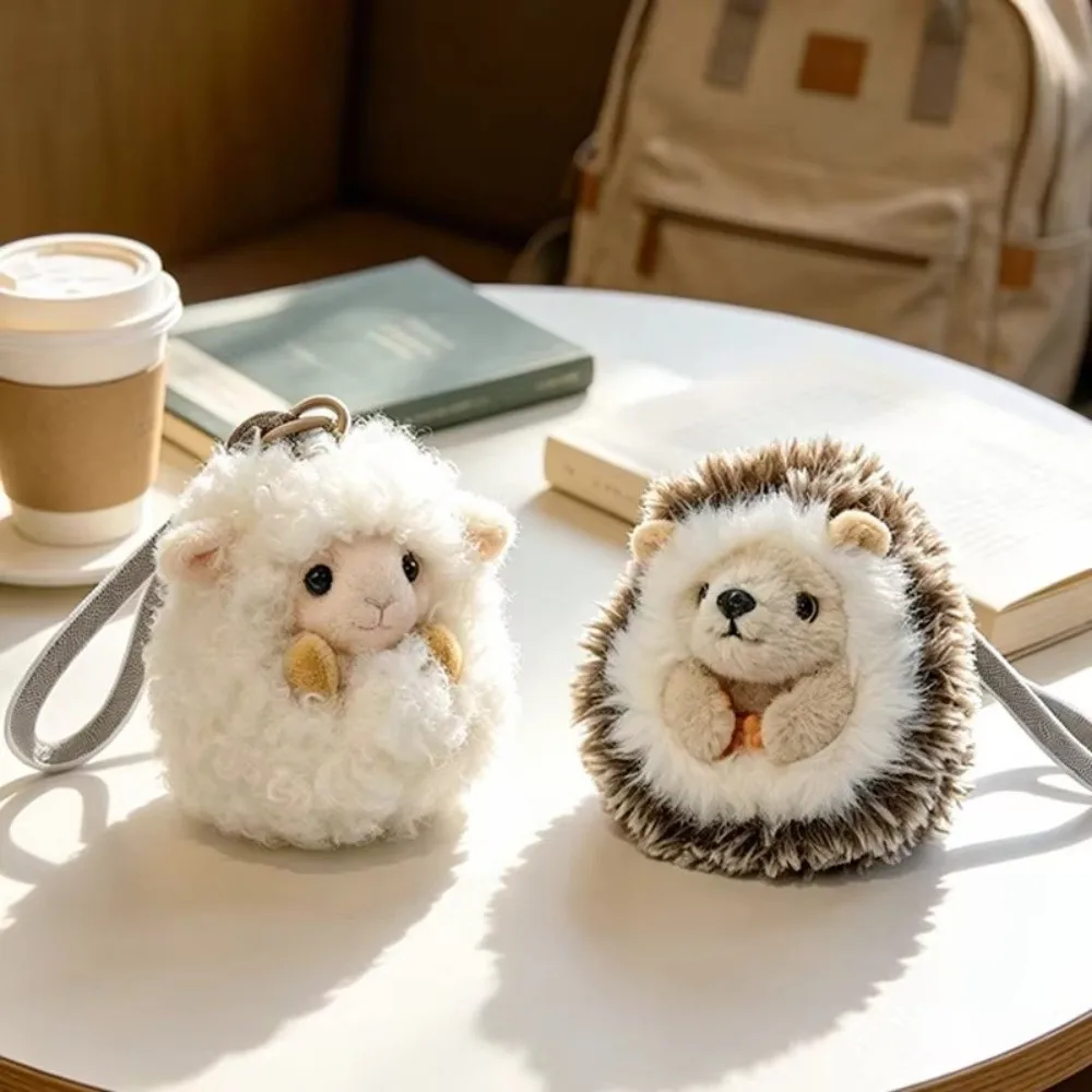 Cute 10/20/30cm Hedgehog/Lamb Handmade Lifelike Design Hedgehog Pillow Soft Chubby Shape Hedgehog Desktop Decor