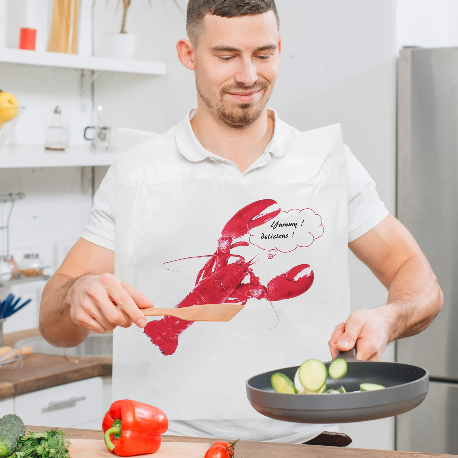 

100 Pcs Disposable Waterproof Oilproof Plastic Aprons for Restaurant Home BBQ Portable Lobster Catering Family Use