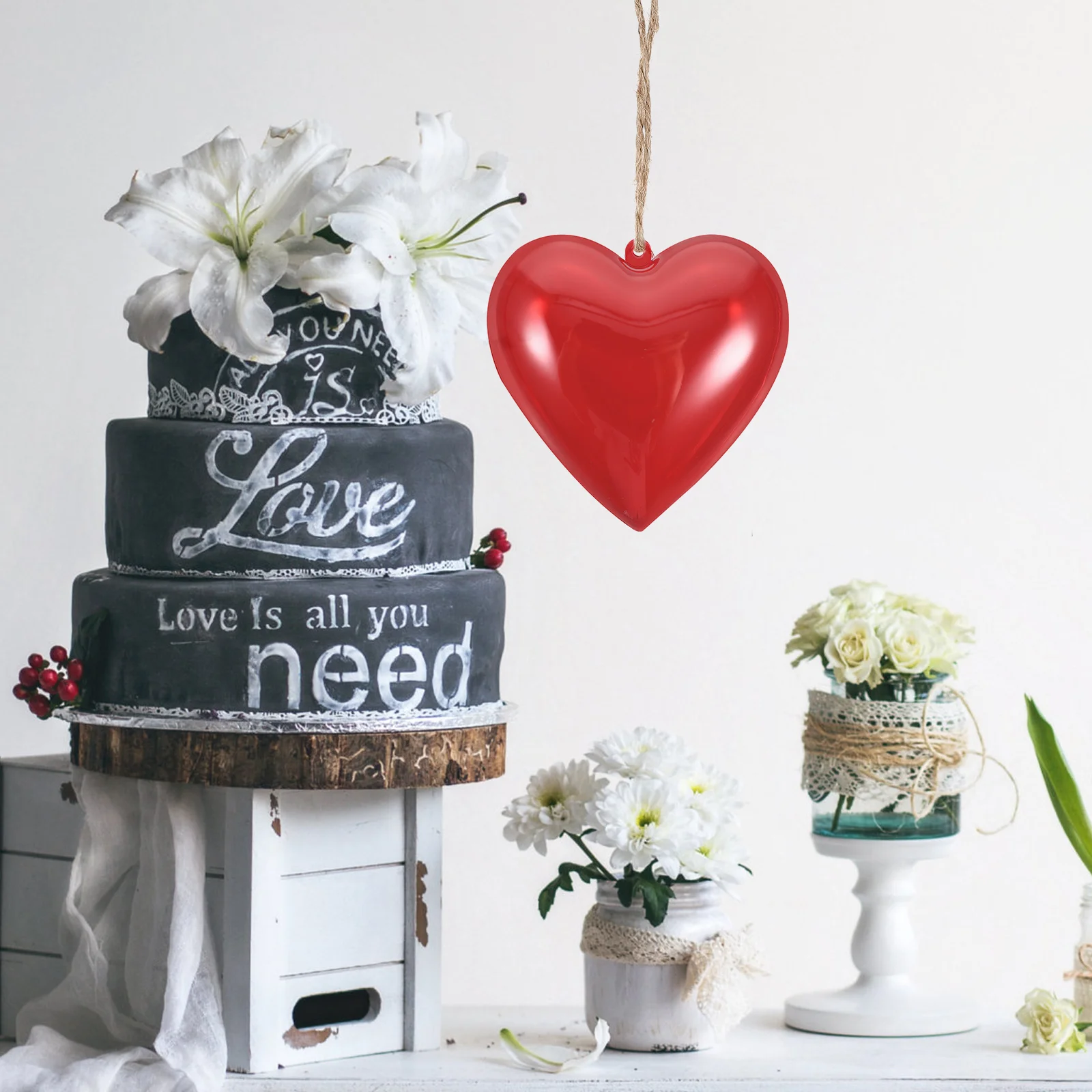 

5pcs Heart Shape Packaging Box 65x63x37mm Transparent Fillable nament Balls for Wedding Christmas Decor Party Favors